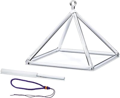 Kristallen Zingende Piramide - Kwartspyramide Klankschaal - Meditatie Muziek - Handgemaakt Precisie Tuning - 20 cm - Transparant