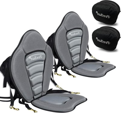 Kajak Zitkussen - Bootstoeltje Kanozitje - Watersport Comfort - Verstelbare Riemen Opbergtas - 2 Stuks Grijs