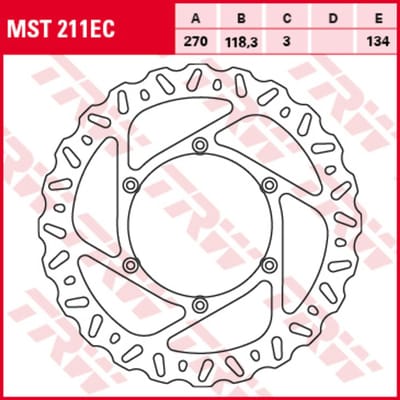 Remschijf TRW MST211EC, 1 Stuk