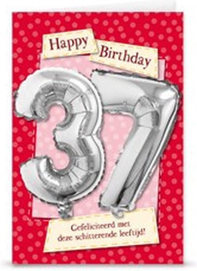 Miko - Kaart - Leeftijdballon - 37 Jaar