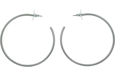 Behave - Oorringen zilverkleur spiraal 6 cm - Nikkelvrij