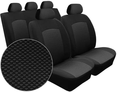 Premium Mat - Renault Trafic / Opel Vivaro / Nissan NV300 2018-2022 - Autostoelhoes - Maatwerk 9-persoons - Jacquard T06 - Armsteun Toegang