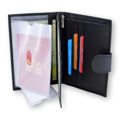 LeonDesign - Autopapieren mapje - Kentekenbewijs mapje - Autopapieren hoes - Autopapieren - Rijbewijs mapje - autopapieren portefeuille - mapje voor autopapieren - mapje autopapieren - mapje voor autopapieren - autopapieren map - Zaffiro Noir