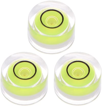 sourcing map 3 stuks 10 x 6 mm ronde luchtbellen, waterpas, mini-cirkelvormig, doelschijf, waterpas voor nivellering, camera, statief, telescoop, werkplaats, draaiplateau foto's, lijst limoen