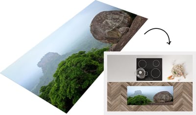 Keukenloper - Loper keuken - De Sigiriya rots midden in de mist in Sri Lanka - 120x50 cm - Keukenloper vinyl