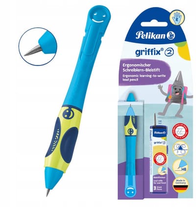 Pelikan vulpotlood - griffix® - Neon Fresh Blue - potlood voor rechtshandigen