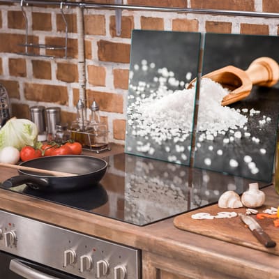 TMK ArtDeko Serie - Glazen Snijplank - 2x30x52 cm - Inductiekookplaten - Zoutkleur