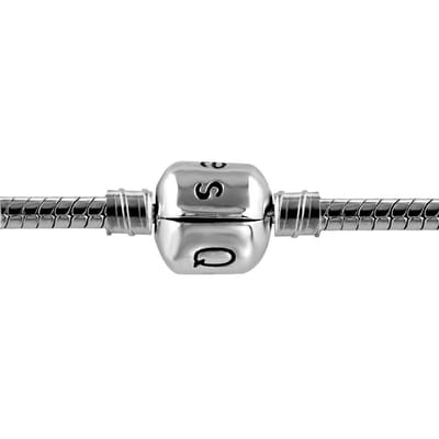 Quiges - Slangenarmband 3 mm met 4.2 schroefdraad systeem voor kralen beads - 17 cm - PB009