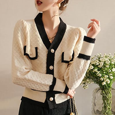 Dames Vintage Kantoor Dame Lange Mouw Vest Elegante Gebreide Kleding Franse Mode Enkele Rij Knoop Sweaterjas Y2k Herfst Buitenkleding One Size