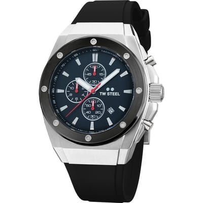 TW Steel TWCE4104 CEO Tech Steel Chrono Zwart Siliconen 44mm