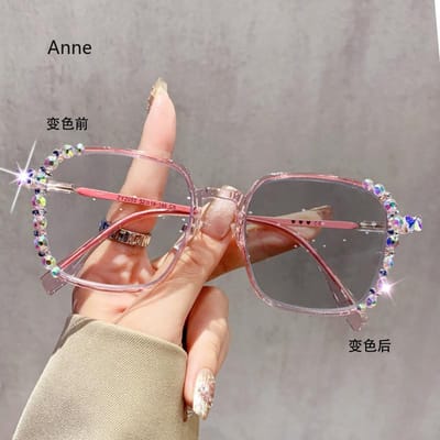 Luxe Diamant Geslepen Fotochemische Bril Trendy Kleur Veranderende Bril Handgemaakte Myopie Bril voor Dames Heren Mode 0