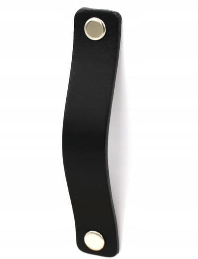 Black Tree No.96 – Leren Meubelgreep – Zwart Leer – 96 mm Hartafstand – Handgemaakt