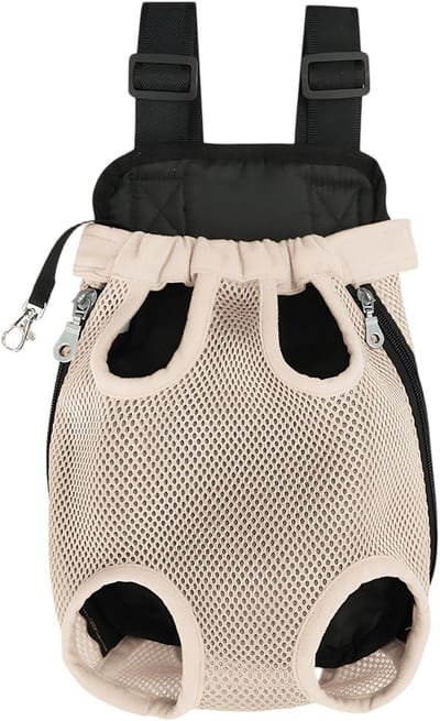 Huisdierrugzak - Draagbare Kattentas Hondentas - Reizen met Huisdier - Ademend Mesh Materiaal - tot 8 kg - Beige