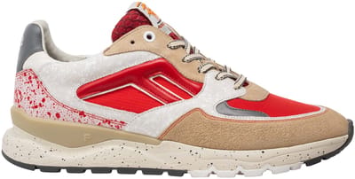 Floris van Bommel - DE TREENER 01.42 - Lage sneakersVrije tijdsschoenenHeren sneakers - Kleur: Rood - Maat: 44.5