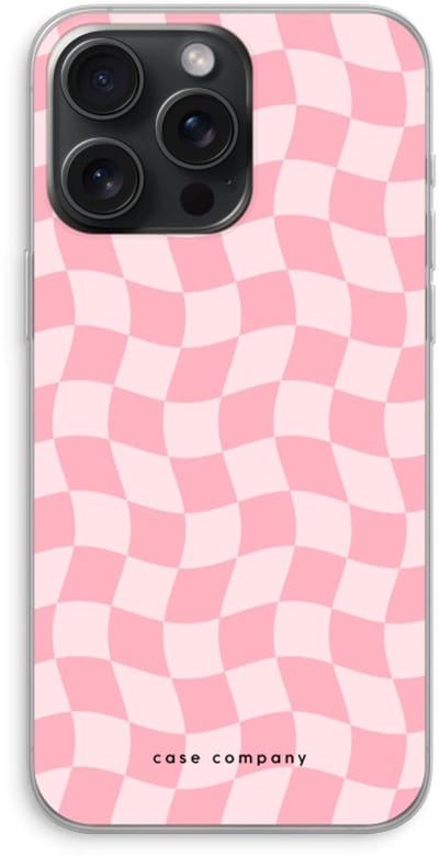Case Company® - Hoesje geschikt voor iPhone 15 Pro Max hoesje - Grid Roos - Soft Cover Telefoonhoesje - Bescherming aan alle Kanten en Schermrand