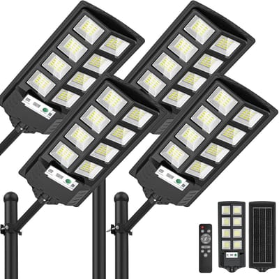 Krachtige Buiten Zonne-Verlichting met Bewegingssensor en Afstandsbediening - 4 Stuks