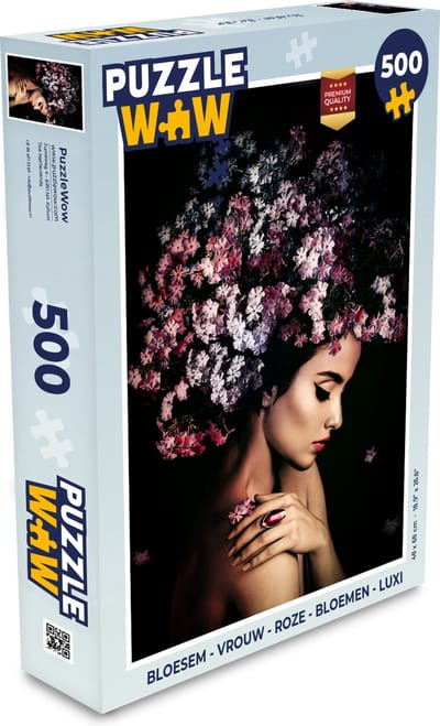 Puzzel Bloesem - Vrouw - Roze - Bloemen - Luxe - Legpuzzel - Puzzel 500 stukjes