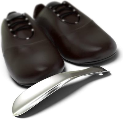 Schoenlepel I RVS I Lengte 15 CM I Extra Stevig I Met Ophangoog I Compact Formaat I Zilver