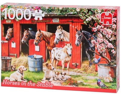 Jumbo Puzzel Horses in the Stable 1000 stukjes