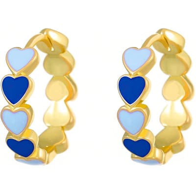 1 paire de Boucles d'oreilles Boucle d'oreille Cœur, Boucles d'oreilles Minimalistes Douces et Cool, Boucles d'oreilles Polyvalentes et Personnalisées pour Filles bleu