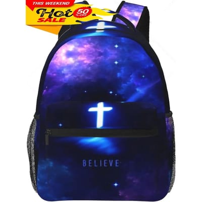 Christelijke Rugzak Religieuze Bijbelvers De Heer Is Mijn Rots Patroon Rugzak Jezus Kruis Tablet Reizen Picknicktas Jezus Tas