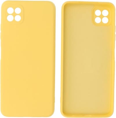 Hoesje Geschikt voor Samsung Galaxy A22 5G - Fashion Telefoonhoesje Backcover - Siliconen Hoesje - Geel