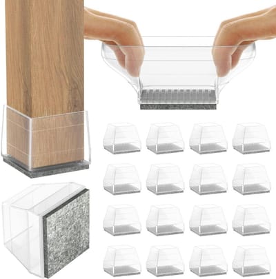 16x Vierkante Stukken Stoelpootbeschermers voor Houten Vloeren