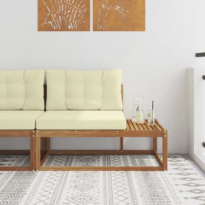 vidaXL - Buitenhoekbank - met - kussen - Naturel - 115 - x - 83 - x - 73 - cm