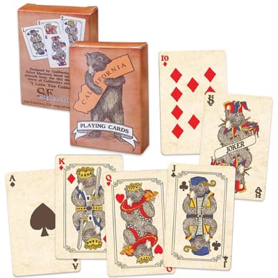 Merk Nieuwste Vintage Stijl Speelkaarten I Love You Californië Poker Kleurrijke Beer Beperkte Verzamelaars Editie Kit Nooit Geopend beige