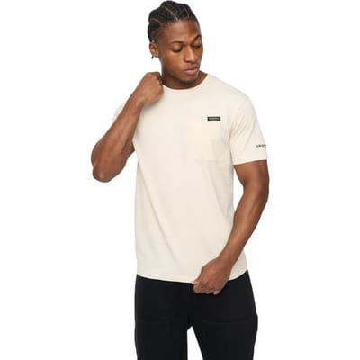 Crosshatch Heren-T-shirt van Preece met contrasterende strepen (Lichte steen)