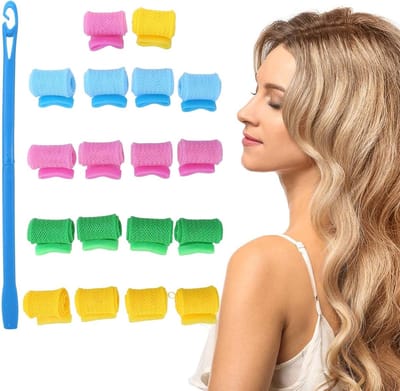 Professionele DIY Haarrollers voor Spiral Curls met Haakhandvat - Haarstylingset voor Korte en Lange Haarlengtes