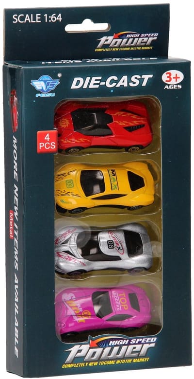 Luxe Set Metalen Auto's, 4dlg.