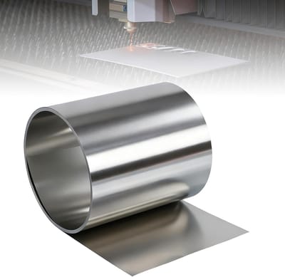 Roestvrijstalen plaat van 0,1 mm dik voor snijden, lassen en graveren - 200 x 1000 mm, ideaal voor ambacht en DIY-projecten