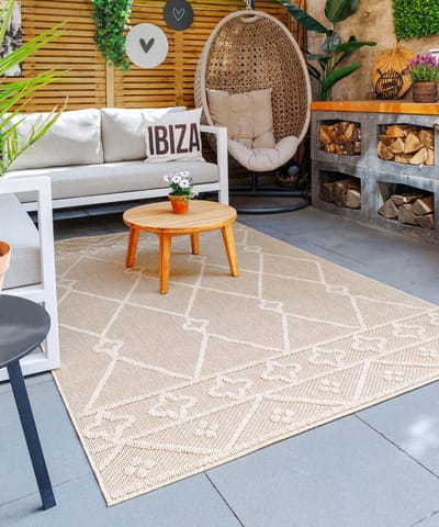 Buitenkleed bohemian - Retreat beige 120x170