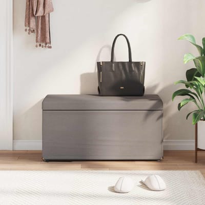 vidaXL - Kruk - Taupe - 81 - x - 41 - x - 40 - cm - Stof - en - Geëngineerd - Hout