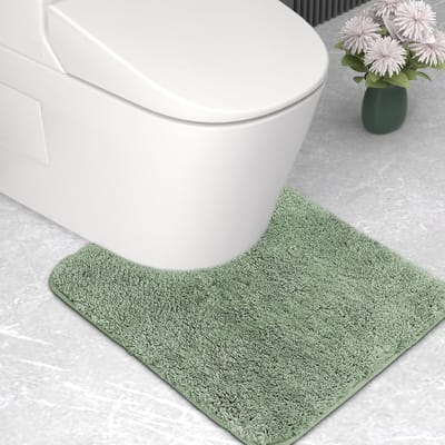 Microvezel Badmat - Superdik en Absorberend U-Vormig Tapijt in Lichtgroen