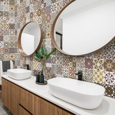 Zelfklevende tegelmuurstickers voor keuken en badkamer - 60 Azulejos Luriamia tegelstickers - 60 stickers 20x20cm