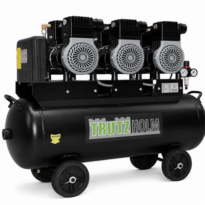 TRUTZHOLM Silent Compressor 100L - 4500W Fluisterstille Compressor 62dB - 738L/min Olievrije Industriële Perslucht Krik