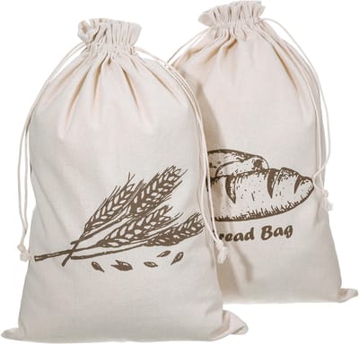 MTTproducts- Broodzak 2 Stuks - Herbruikbare Opbergzak - Katoen - 40x29cm - Milieuvriendelijk - Eenvoudig te Reinigen - Broodtassen