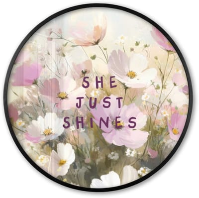 Poster in lijst Rond - Fotolijst 60x60 cm - Posters - Quote - Bloemen - Schilderachtig - Ronde posterlijst zwart - Decoratie - Wanddecoratie woonkamer - Muurdecoratie slaapkamer