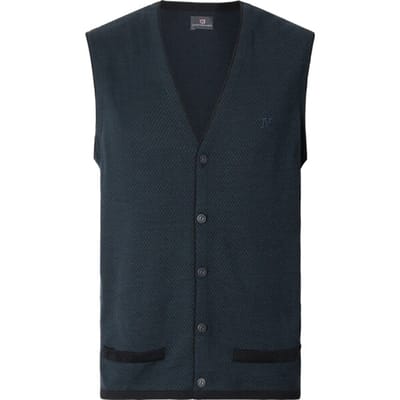 Jan Vanderstorm herren Gebreide Bodywarmer - 52/54 - petrol - Plus Size