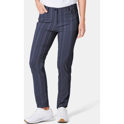 Sportieve broek met structuur van elastisch materiaal - marine - Gr. 42 van Goldner Fashion
