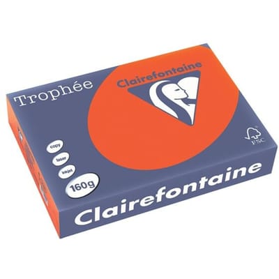 Clairefontaine Trophée Intens, gekleurd papier, A4, 160 g, 250 vel, kardinaalrood