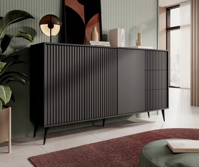Meubella - Dressoir Winq - Antraciet - 180 cm