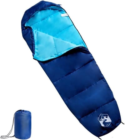 Mummieslaapzak Volwassenen - Draagbare Slaapzak - Kamperen en Reizen - Waterbestendig en Ademend - 194 x 68 cm - Marineblauw