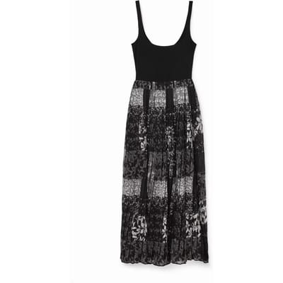 Mouwloze Viscose Jurk Met Print