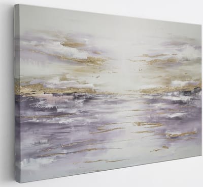 Saammp Canvas Schilderij - Pastel - Paars - Abstract - 30x20 - Foto op canvas - Wanddecoratie - Muurdecoratie Woonkamer - Slaapkamer decoratie - Canvas Print