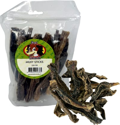 Petsnack Milky Sticks - Gedroogde Buffeluier Kauwsnack - 200 Gram Zonder Kunstmatige Toevoegingen