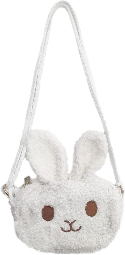 - Schattige Kinder Schoudertas Konijn Meisjes Crossbody Tas 13x9x5cm- Mini Kinder Handtas Klein Kinderen Messenger Bag Wit- Kleine Schattige Handtas voor Kinderen Meisjes Cadeau
