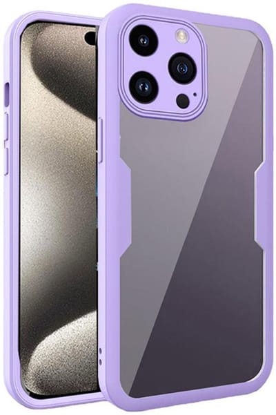 Hoesje geschikt voor Apple iPhone 15 Pro - Techsuit ColorVerse 360 Case met Screenprotector - Paars